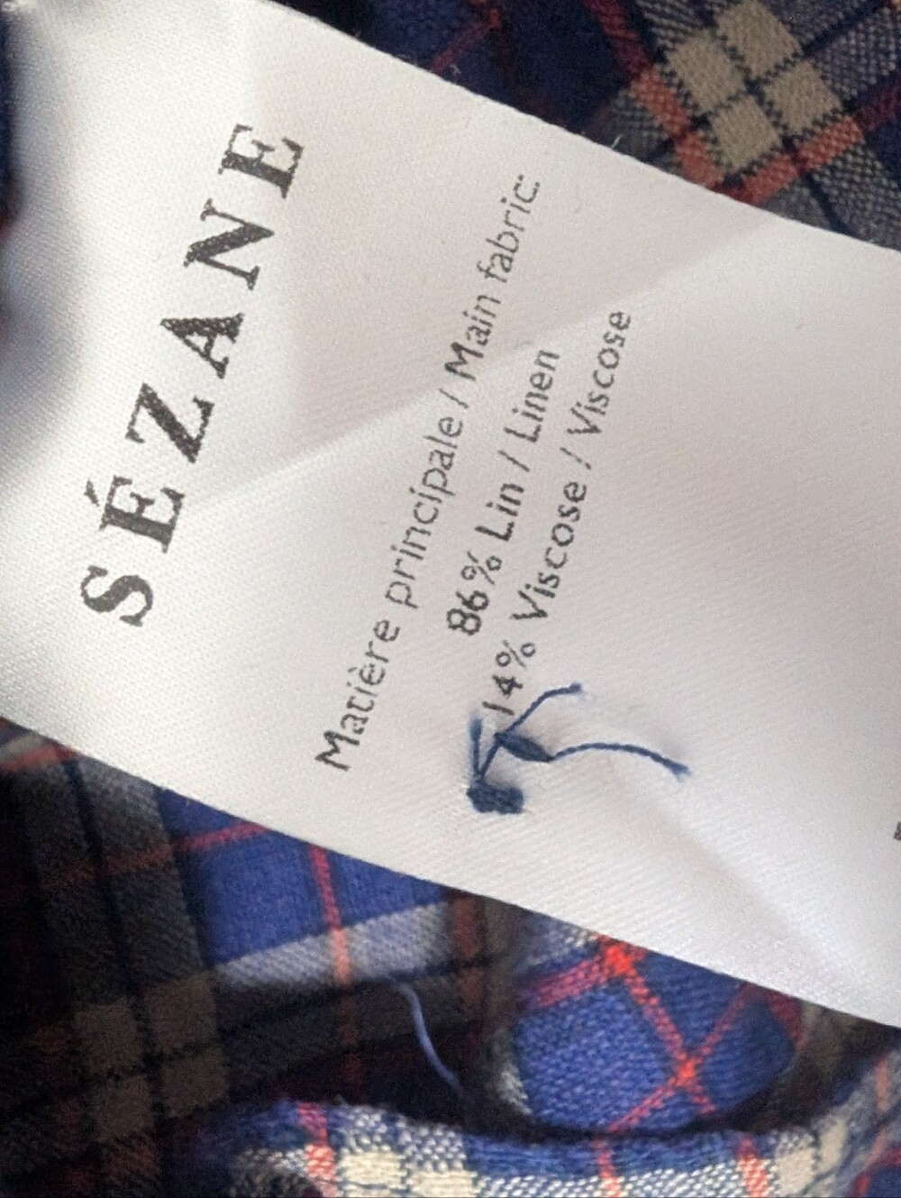 Sézane Chloé Plaid Top, Size 36 - Picture 7 of 13